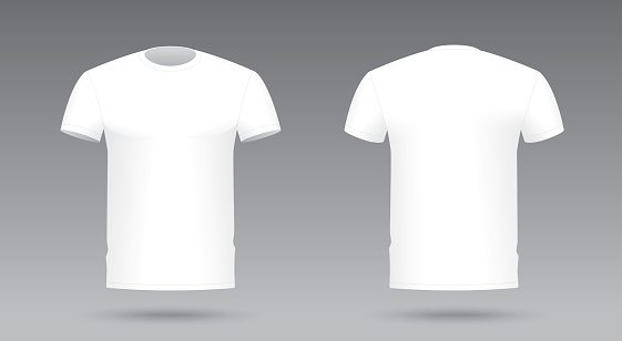 Vector White Tshirt Template Tshirt Print Visualization Stock ...