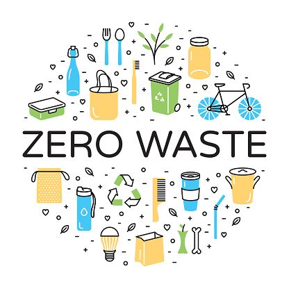 Vector Zero Waste Logo Icon Set Stock Illustration - Download Image Now ...