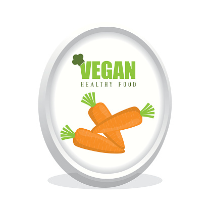 菜食主義者のデザイン。有機のアイコン。健康食品のコンセプト、ベクトル イラスト - イラスト素材...