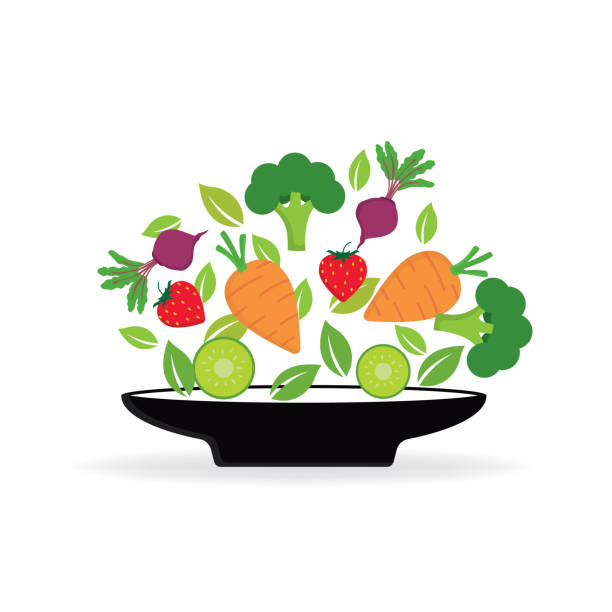 vegan foods vegan foods. eps 10 vector file healthy eating stock illustrations