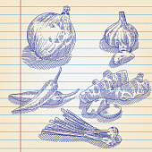 Line drawing of Vegetable, Elements are grouped.contains eps10 and high resolution jpeg.