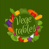Vegetables frame. Healthy food. Organic food. Flat style, vector illustration.