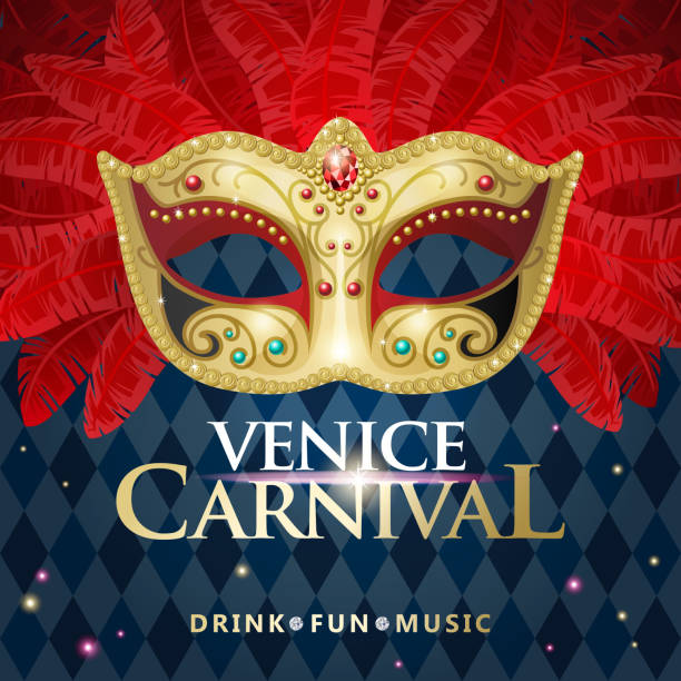 illustrazioni stock, clip art, cartoni animati e icone di tendenza di maschera di carnevale veneziana - carnevale venezia