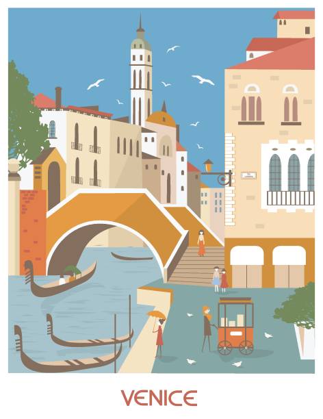 illustrazioni stock, clip art, cartoni animati e icone di tendenza di venezia italia nella giornata di sole. - venezia