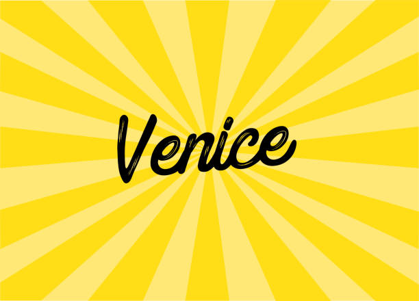 illustrazioni stock, clip art, cartoni animati e icone di tendenza di design lettering di venezia - venice