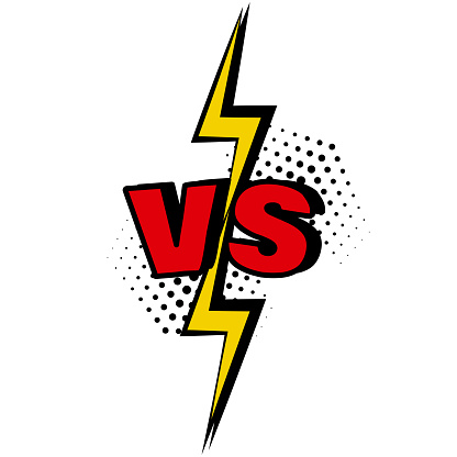 Versus Vs Word In Pop Art Style Battle Vs Match Game Vector