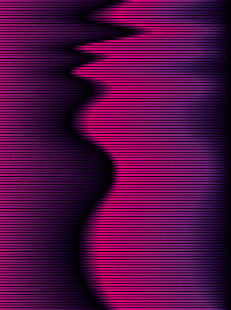 Vertical Background Abstract Pink Waves vector art illustration