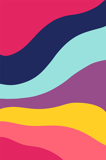 Vertical background with abstract waves in bright colors. Vector. Modern art style