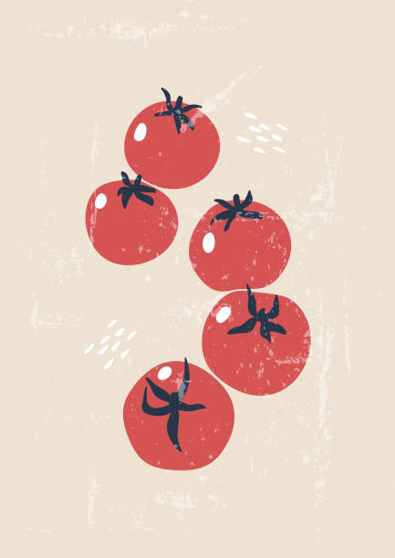illustrations, cliparts, dessins animés et icônes de fond vertical avec des tomates. - tomates
