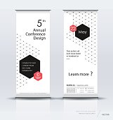 Vertical banner design, brochure, flyer, vertical poster template, vector x-banner and street business flag-banner.