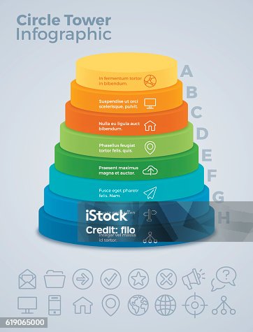 istock Vertical Eight Option Circle Tower Infographic 619065000