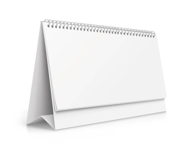 Vertical realistic paper calendar blank - stock vector. Vertical realistic paper calendar blank - stock vector. calendars templates stock illustrations