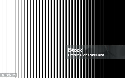 istock Vertical speed line halftone pattern thick to thin. Vector illustration 1317309774