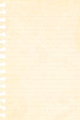 A vertical vector illustration of a striped ripped page from a spiral notepad