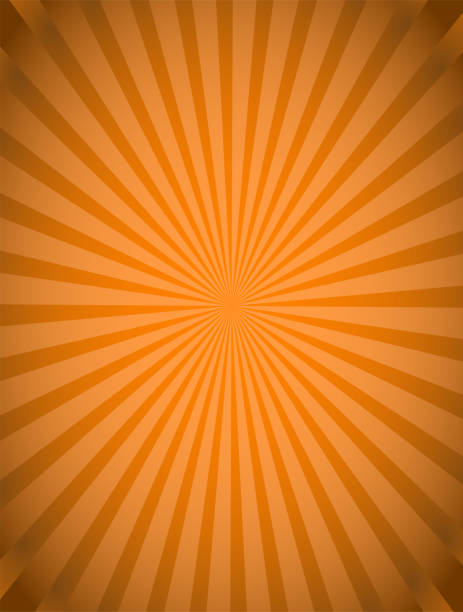 ilustrações de stock, clip art, desenhos animados e ícones de vertically long gradation sunburst background - spot light orange
