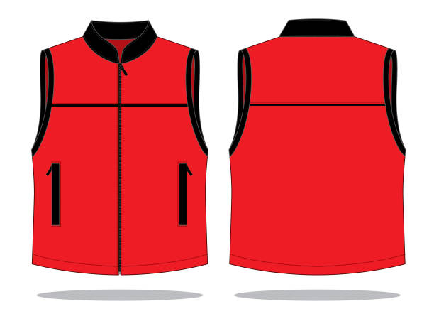 Vest Design Vector Front and Back View waistcoat stock illustrations