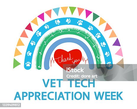 istock Vet tech appreciation week concept on white. 1339409812