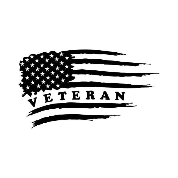 Veteran US Flag Illustration Veteran US Flag Illustration. Military Design concept for background, t shirt, mug etc 1776 american flag stock illustrations