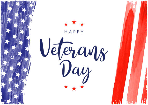 Veterans Day background with watercolor brush stroke. Vector Veterans Day background with watercolor brush stroke. Vector illustration. EPS10 memorial day background stock illustrations