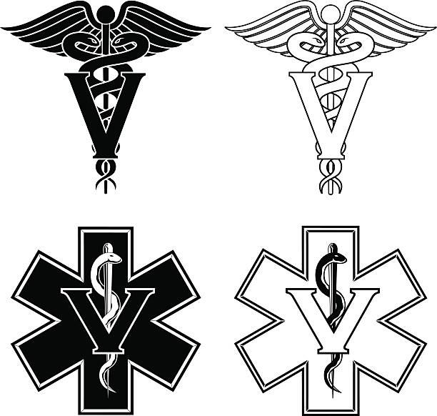 Veterinarian Medical Symbols vector art illustration