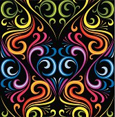 Bright swirl motif retpeating wallpaper.