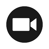 video-camera-icon-flat-black-round-button-vector-illustration-vector-id1139605760