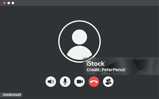 istock Video Chat Conference User Interface - Video Call Window - Vector Illustration 1300845569
