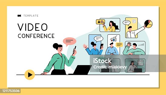 istock Video conference business concept 1211753506