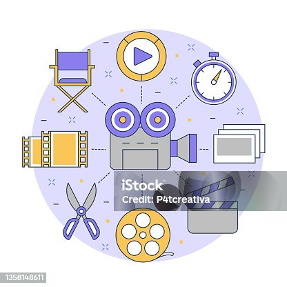 istock Video editing elements illustration vector design 1358148611