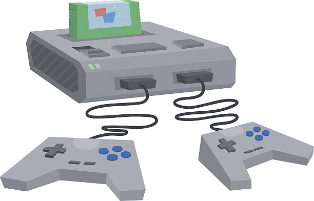 Video game console 90s vector art illustration