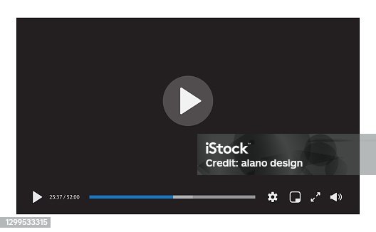 istock Video player interface isolated on white background. Video streaming template design for website and mobile apps. Vector illustration 1299533315