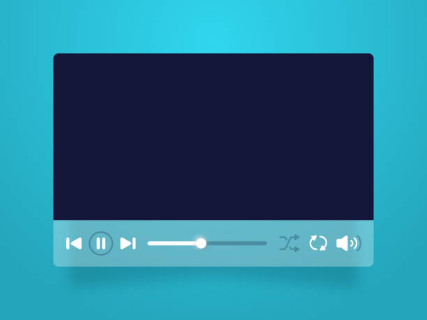 Video Player Interface Video player content music sound interface. movie borders stock illustrations