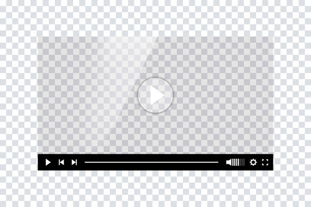 Video player template interface. Blank mockup video player web UI design. Stock vector. vector art illustration