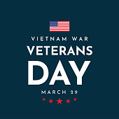 Vietnam War Veterans Day poster with USA flag. Vector illustration. EPS10