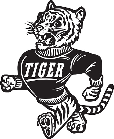 View of cartoon tiger - team mascot