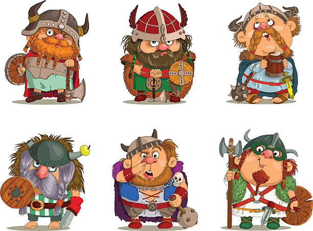 Vikings vector art illustration