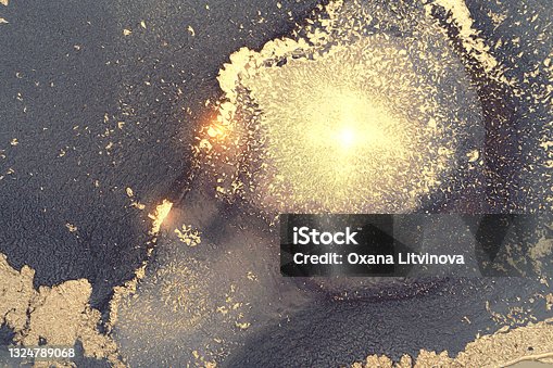 istock Vinatge shining abstract dark gray, blue and gold marble pattern with sparkles 1324789068