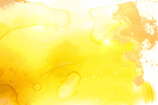 Vinatge shining abstract lemon yellow, and gold marble pattern with sparkles
