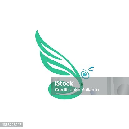 istock Vintage, Abstract, Minimalist Butterfly Seed Nature Energy Logo Brand Identity Vector Design Template 1353228047