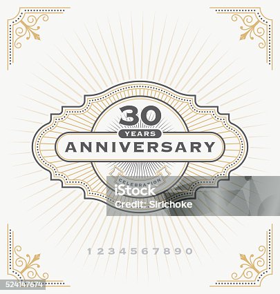 istock Vintage anniversary celebration label 524147674