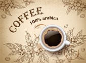 istock Vintage background with coffee cup 1327596478