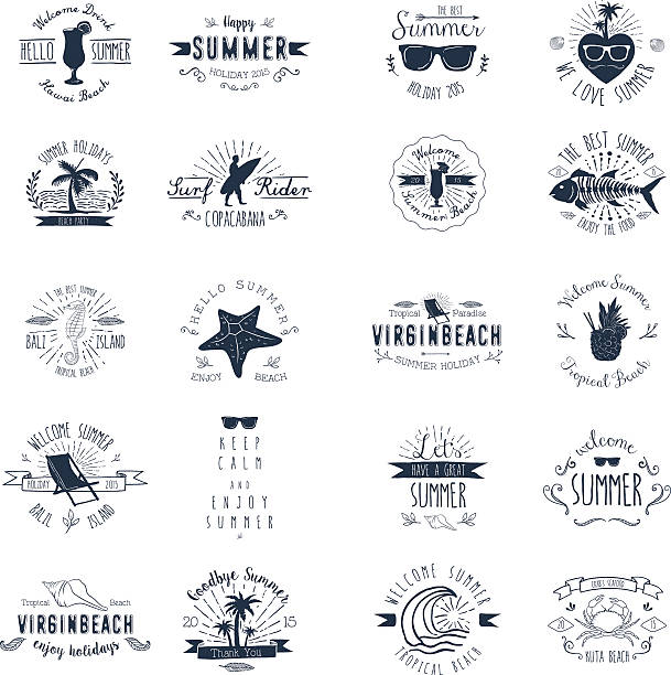 Vintage Badges for Summer season vector art illustration