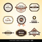 istock Vintage bakery logo labels and frames 180135343