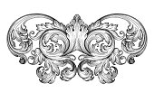 istock Vintage baroque frame engraving  scroll ornament 479505854