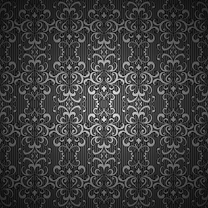 Vintage black background with lace pattern