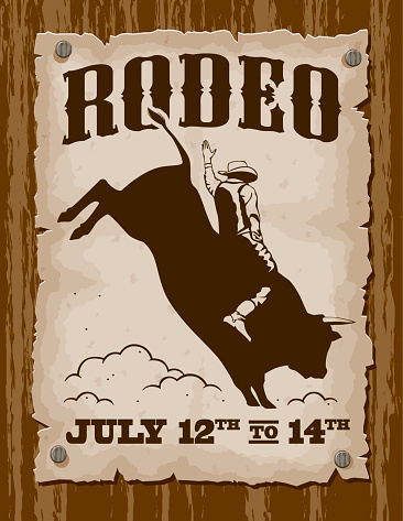 Vintage Bullriding Rodeo Poster