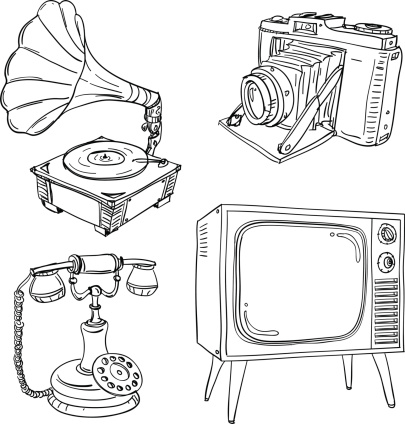 Vintage electrical appliances in Black and White