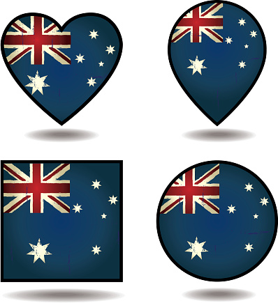 Vintage Flags of Australia Set of icons