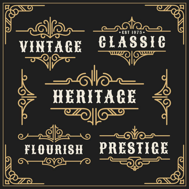 Vintage flourishes vine frame and luxurious calligraphy decorative frame Vintage flourishes vine frame and luxurious calligraphy decorative frame element design for label, tattoo and frame banner. Vector illustration store borders stock illustrations