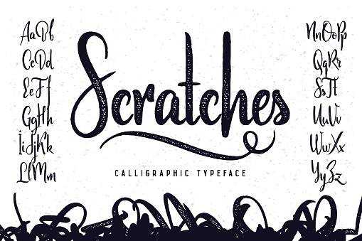 Vintage handcrafted script typeface named "Scratches"